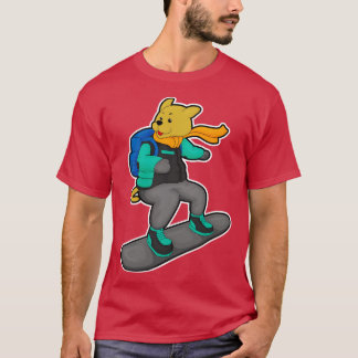 Camiseta Perro como snowboarder con mochila Snowboard
