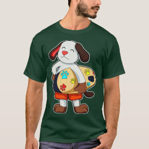 Camiseta Perro como surfista con tabla de surf