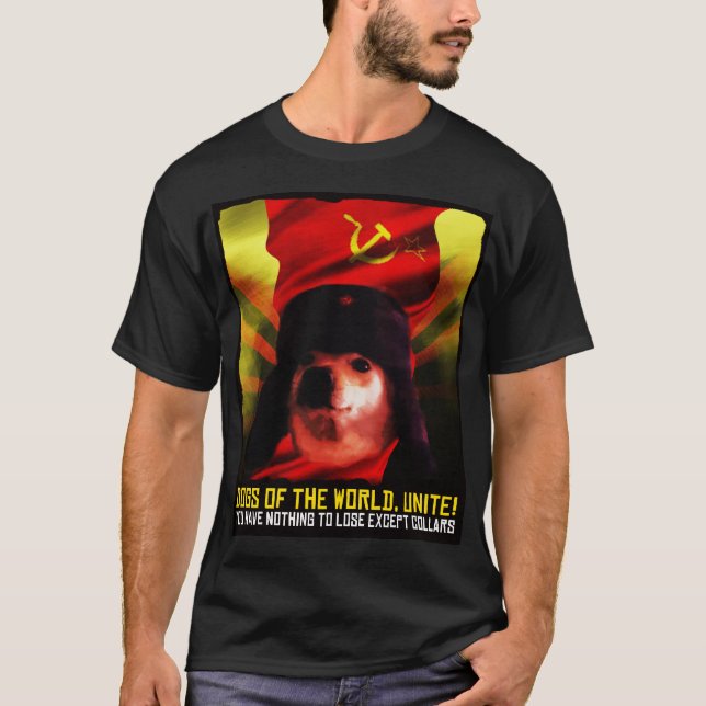 Camiseta Perro comunista Jimbo de camarada Doggo Meme Rusia (Anverso)