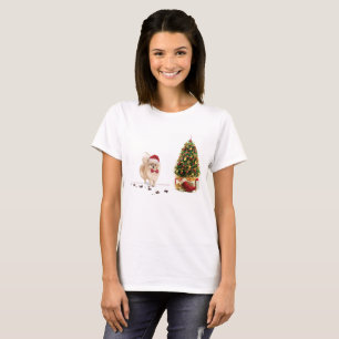 Camiseta Perro con árbol de Navidades divertidos de Pomeran