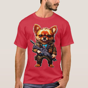 Camiseta perro con arma