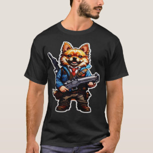 Camiseta perro con arma 1
