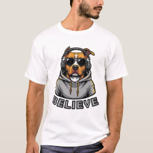 Camiseta Perro con Auriculares – Gráfica de Cachor