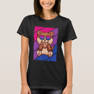 Camiseta Perro con bandera bisexual de orgullo LGBTQ Orgull