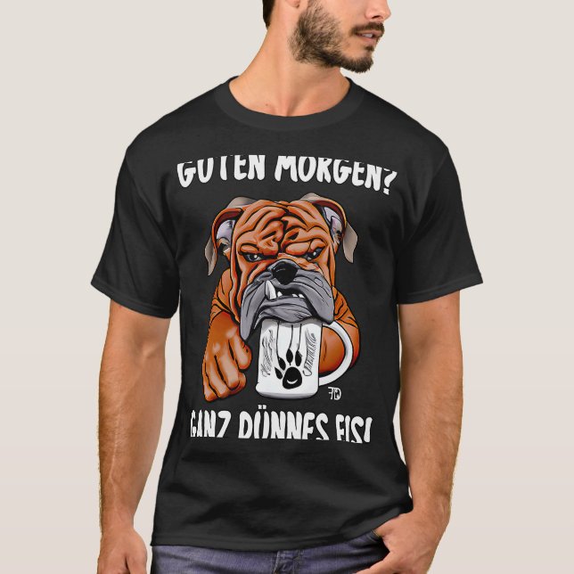 Camiseta Perro con café de mal humor dice no 1 (Anverso)