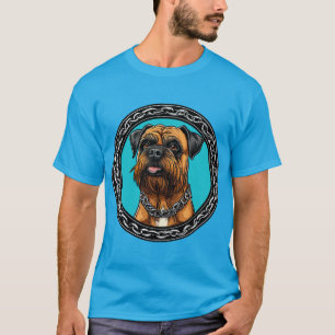 Camiseta Perro con collar de cadena y fondo atrevido