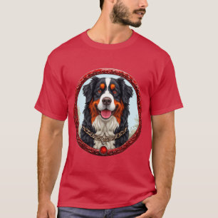 Camiseta Perro con collar de cadena y fondo atrevido