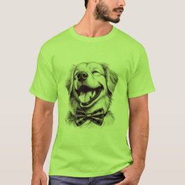 Camiseta perro con corbata de arco riendo