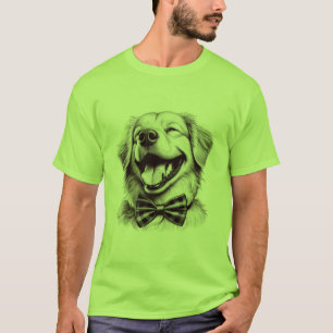 Camiseta perro con corbata de arco riendo