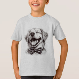 Camiseta perro con corbata de arco riendo