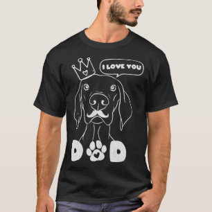 Camiseta perro con corona y bigote te amo papá