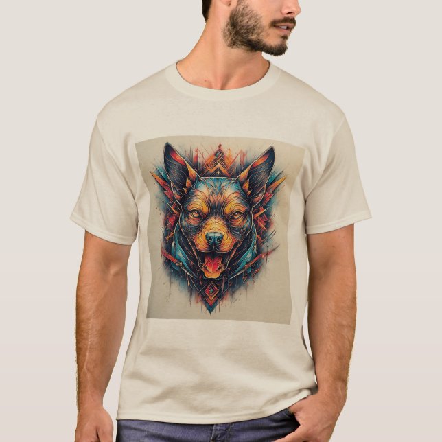 Camiseta Perro con diseño abstracto moderno (Anverso)