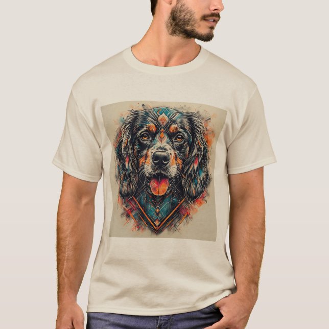 Camiseta Perro con diseño abstracto moderno (Anverso)