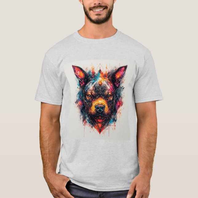 Camiseta Perro con diseño abstracto moderno (Anverso)