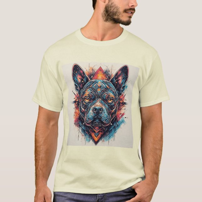 Camiseta Perro con diseño abstracto moderno (Anverso)
