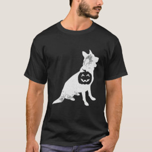 Camiseta Perro con disfraz de Halloween de calabaza perezos