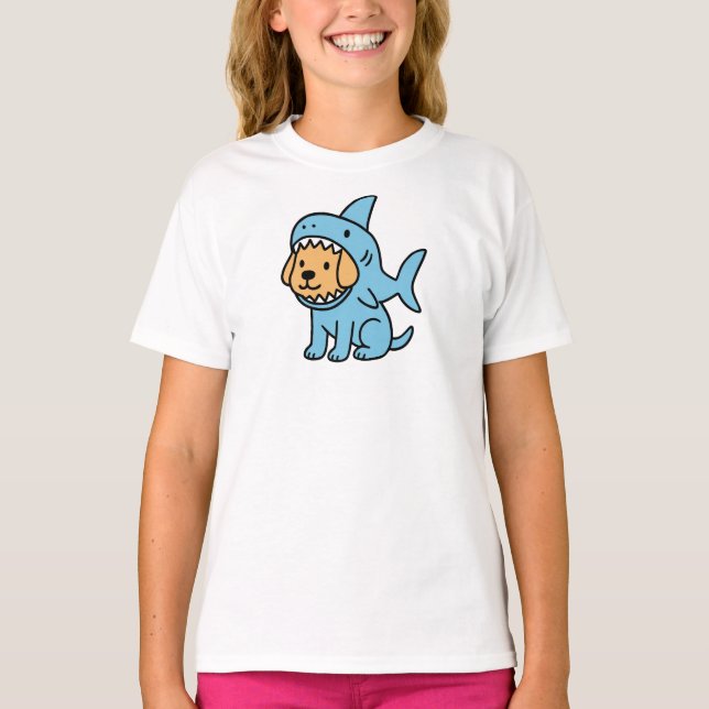 Camiseta Perro con Disfraz de Tiburón (Anverso)
