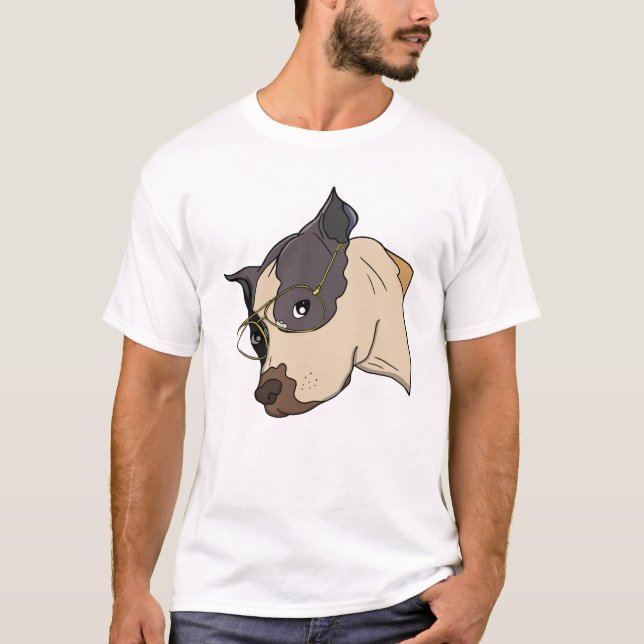 Camiseta Perro con gafas de oro elegantes (Anverso)