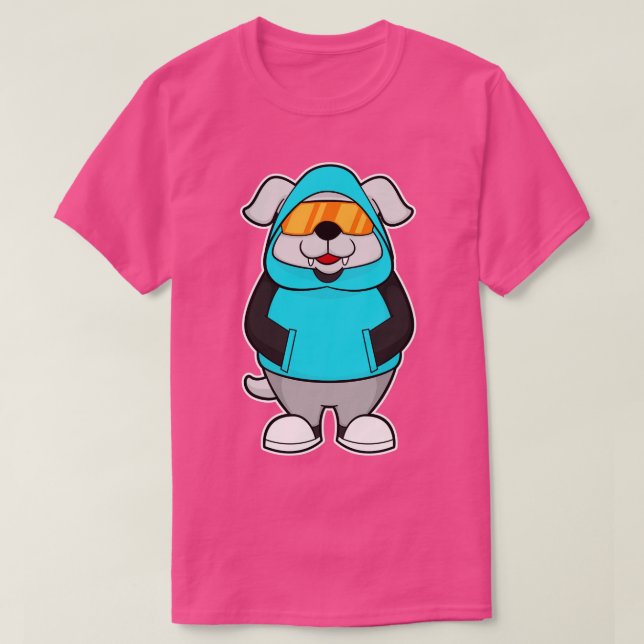 Camiseta Perro con gafas de sol 2 (Diseño del anverso)