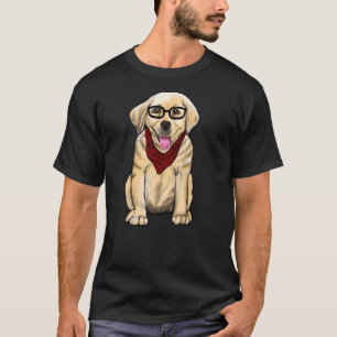 Camiseta Perro Con Gafas De Vidrio Y Tiras Rojas Cuidada La
