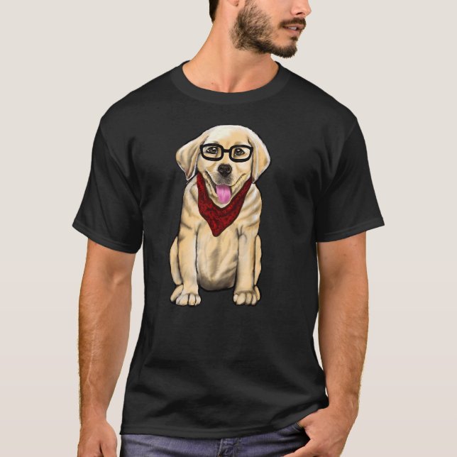 Camiseta Perro Con Gafas De Vidrio Y Tiras Rojas Cuidada La (Anverso)