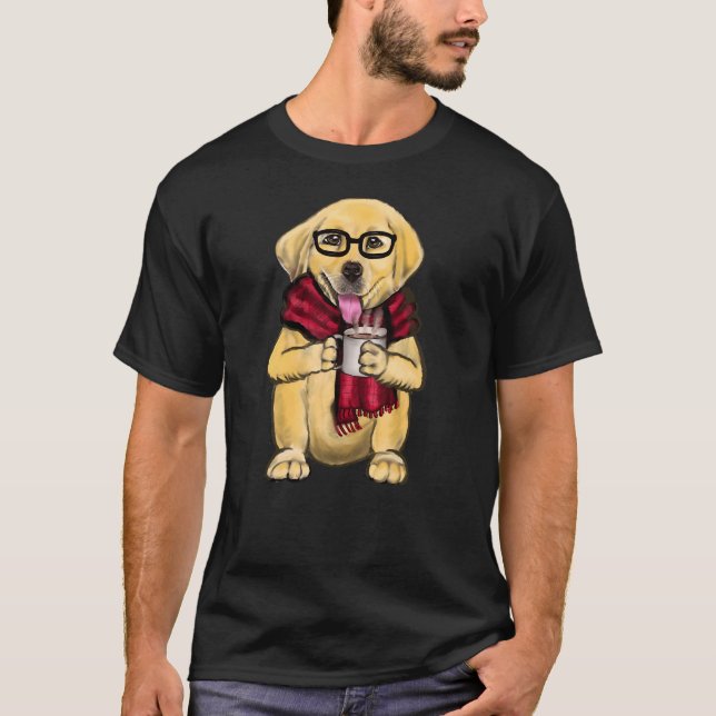 Camiseta Perro Con Gafas Y Espalda Roja Que Tiene Un Cof Ca (Anverso)