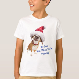 Camiseta Perro con gran sombrero Santa