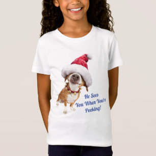 Camiseta Perro con gran sombrero Santa