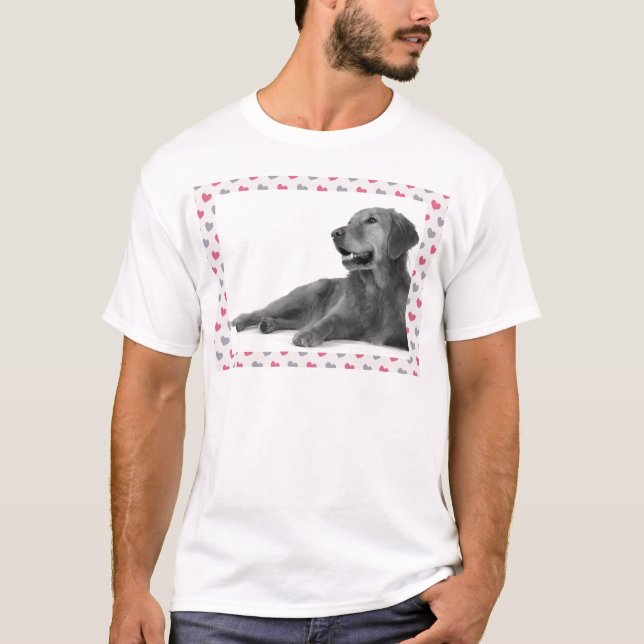 Camiseta Perro con hermosos corazones (Anverso)