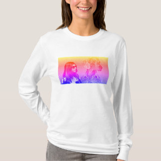 Camiseta Perro con huella de arcoiris y chica
