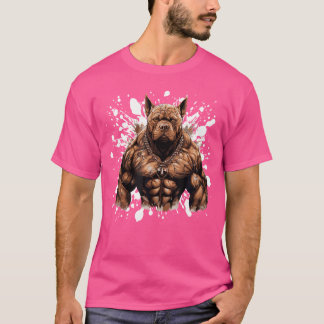Camiseta Perro con músculos Tejido de entrenamiento Gimnasi