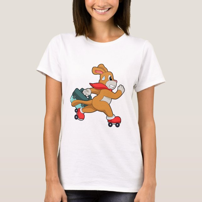 Camiseta Perro con patines de rodillos (Anverso)