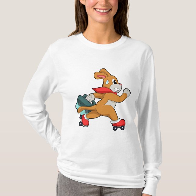 Camiseta Perro con patines de rodillos (Anverso)