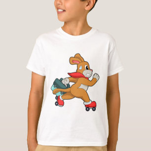 Camiseta Perro con patines de rodillos