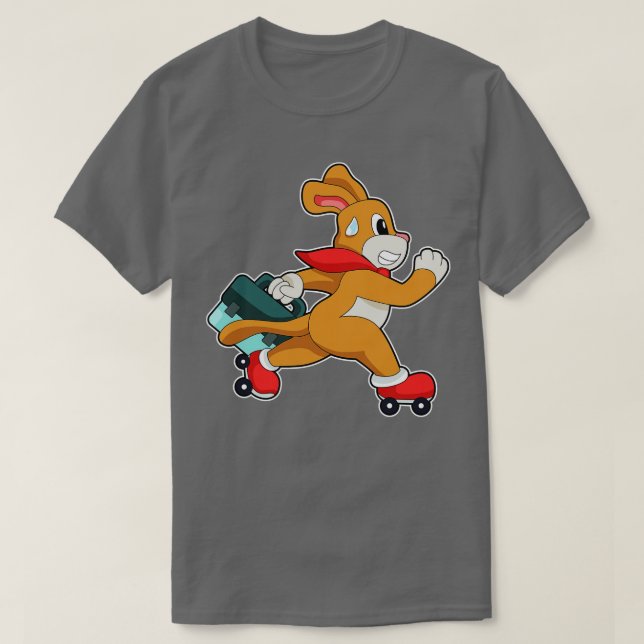 Camiseta Perro con patines de rodillos (Diseño del anverso)