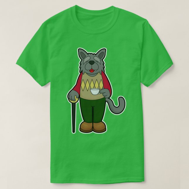 Camiseta Perro con taza de café (Diseño del anverso)