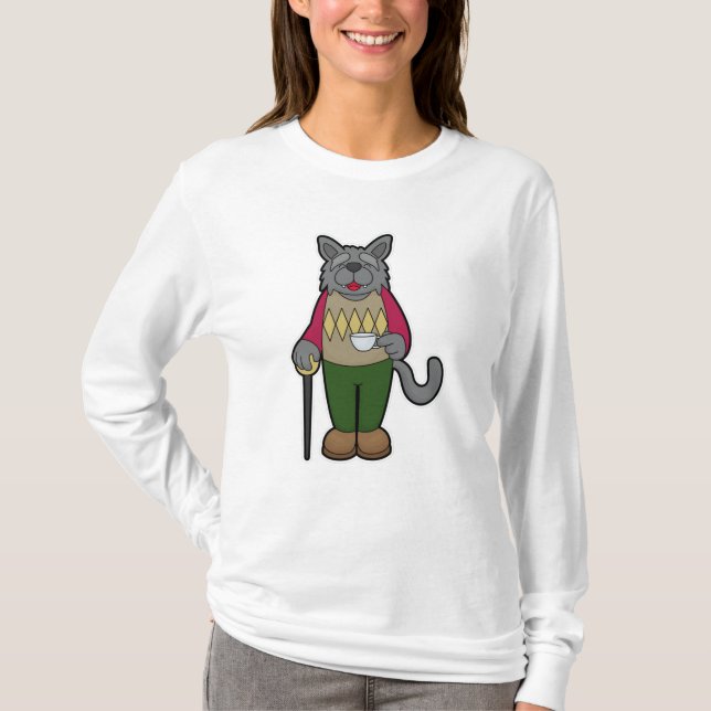 Camiseta Perro con taza de café (Anverso)