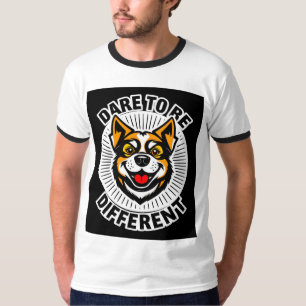 Camiseta Perro con texto motivacional "Atrévete a ser difer