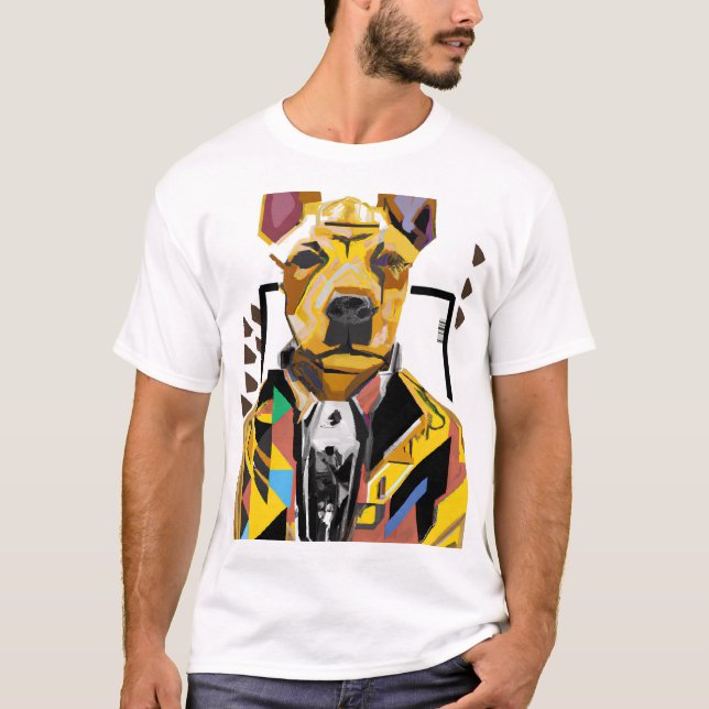 Camiseta Perro con traje: Arte digital (Anverso)
