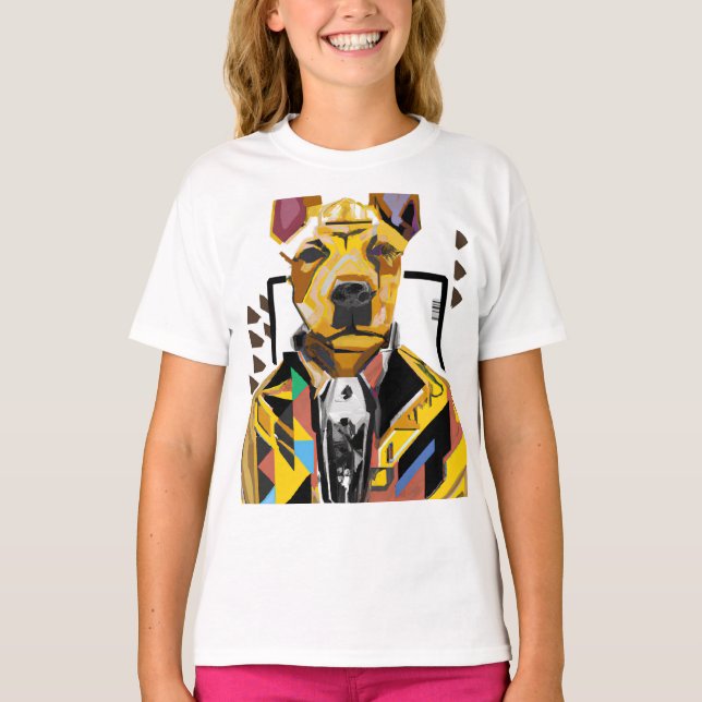 Camiseta Perro con traje: Arte digital (Anverso)