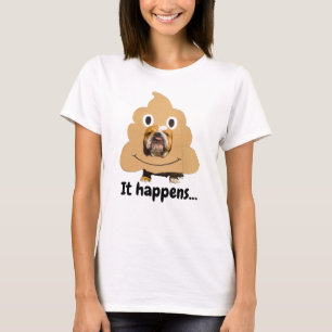 Camiseta Perro con traje de Emoji de caca