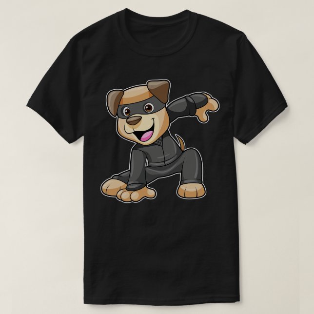 Camiseta Perro con traje Ninja (Diseño del anverso)