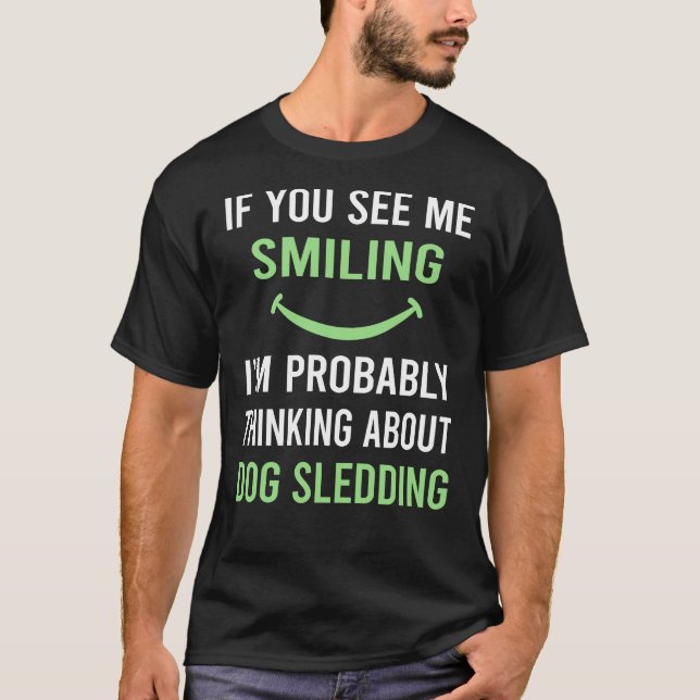 Camiseta Perro con trineo sonriente (Anverso)