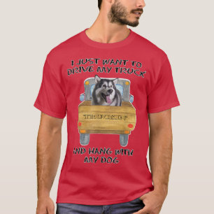 Camiseta Perro conductor de camión Alaskan Malamute