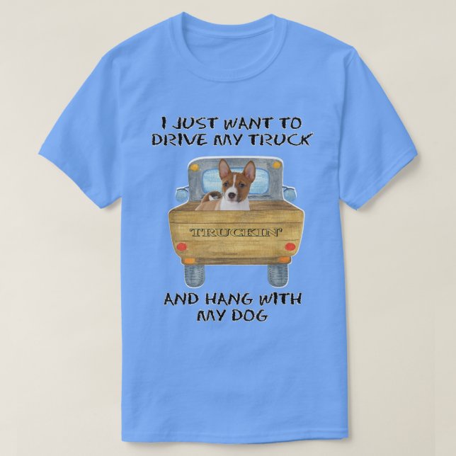Camiseta Perro conductor de camión Basenji (Diseño del anverso)