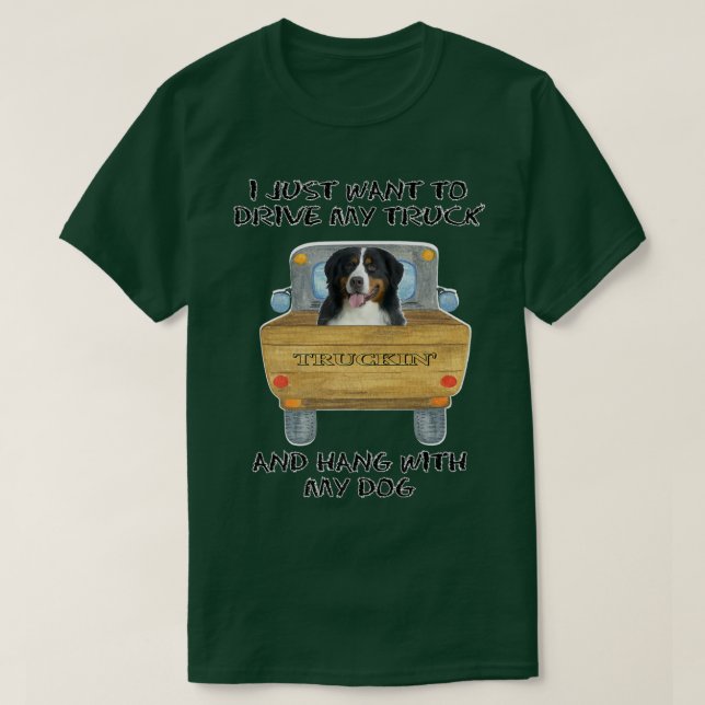 Camiseta Perro conductor de camión Bernese Mountain Dog  (Diseño del anverso)