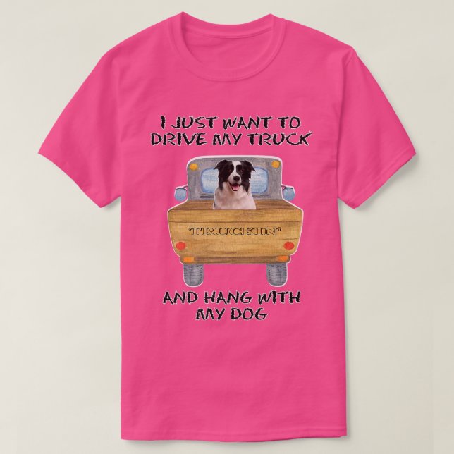 Camiseta Perro conductor de camión Border Collie (Diseño del anverso)