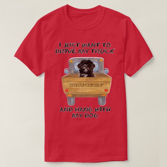 Camiseta Perro conductor de camión Lhasa Apso (Diseño del anverso)
