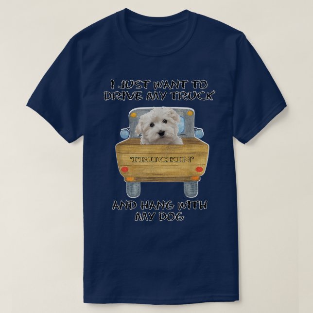 Camiseta Perro conductor de camión maltés (Diseño del anverso)
