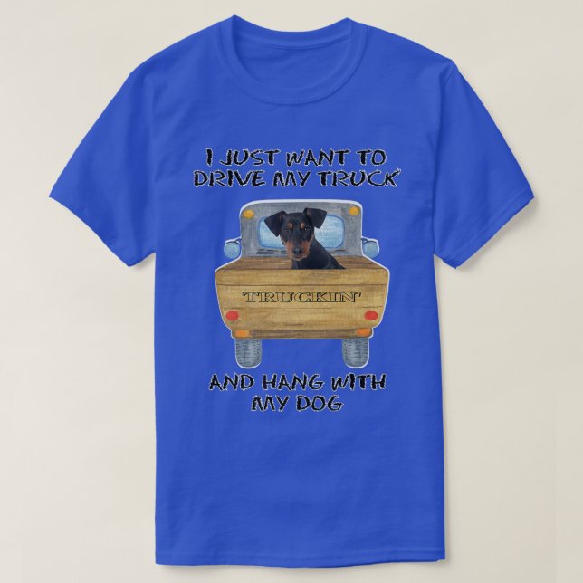Camiseta Perro conductor de camión Pinscher alemán  (Diseño del anverso)